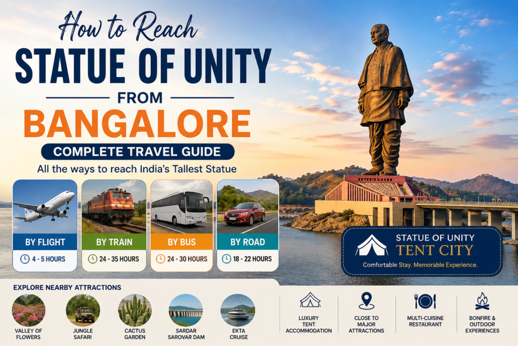 How to Reach Statue of Unity from Bangalore