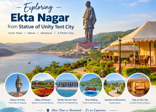 Exploring Ekta Nagar from Statue of Unity Tent City