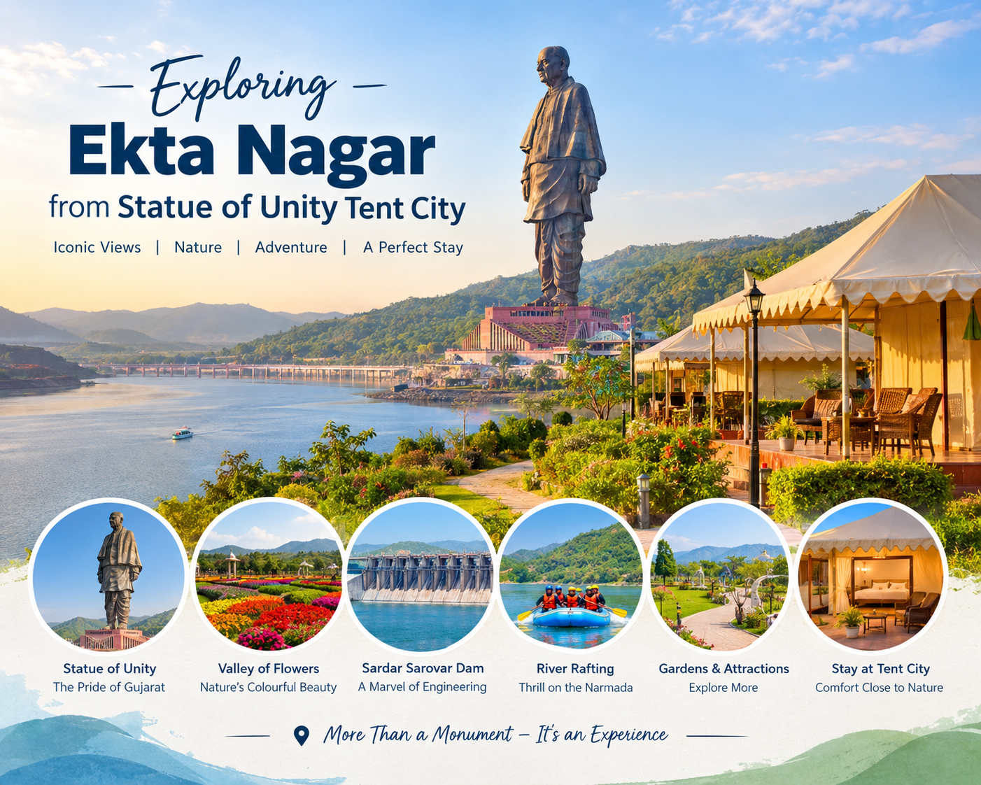Exploring Ekta Nagar from Statue of Unity Tent City